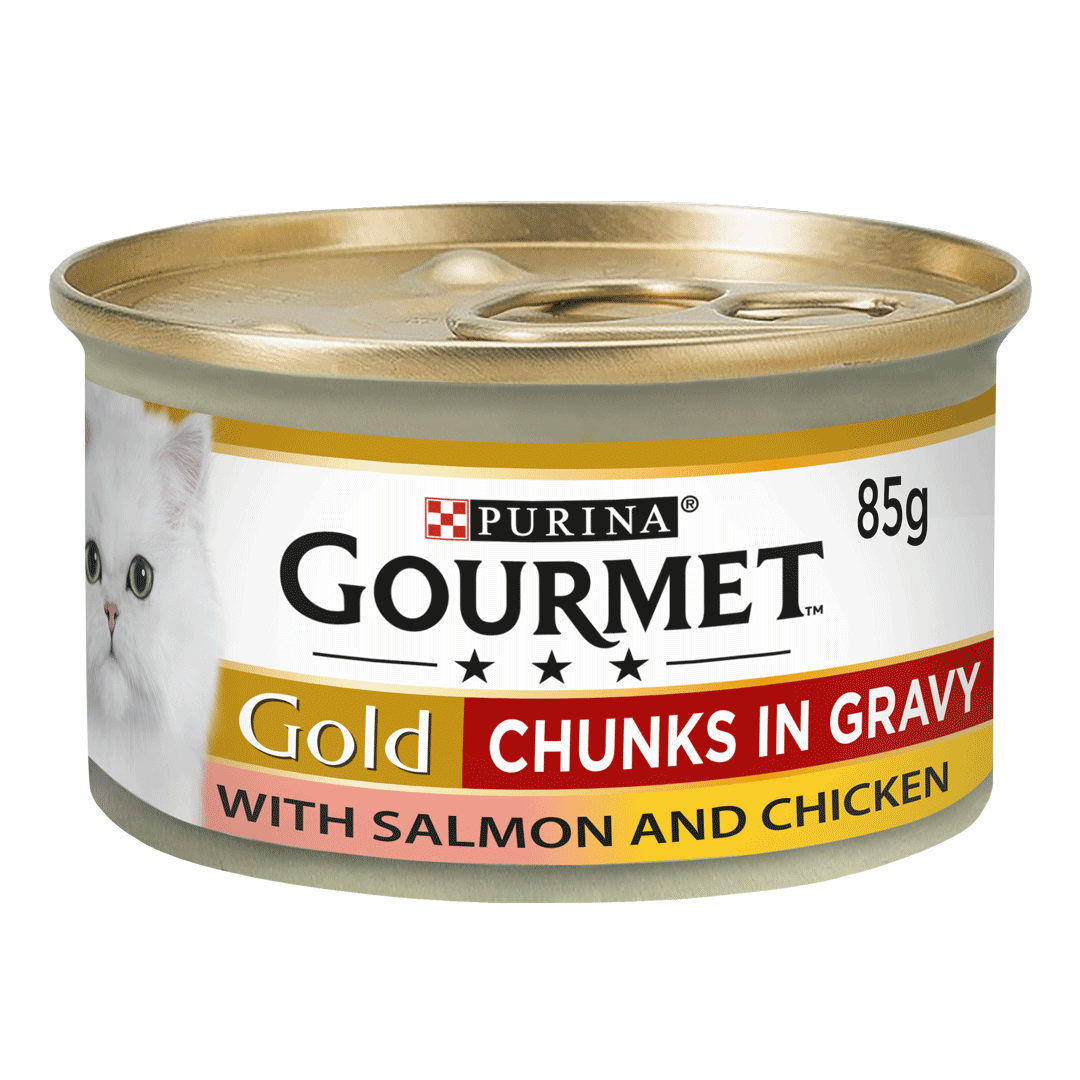 GOURMET® Gold Chunks in Gravy Salmon and Chicken Wet Cat Food