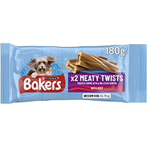 BAKERS® Meaty Twists Beef Dog Chews