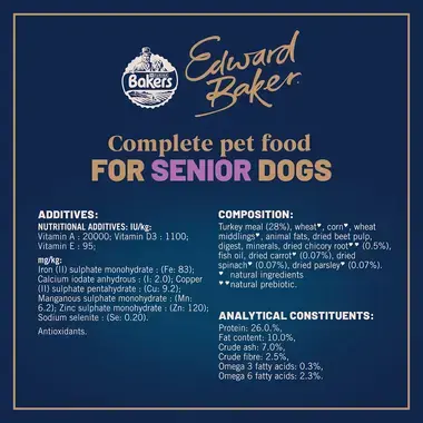 Edward Baker complete food for senior dogs