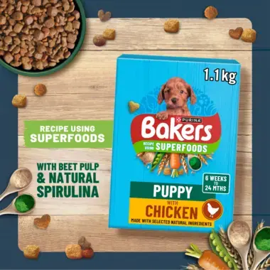 Bakers Puppy recipe using superfoods with Beet Pulp and Natural Spirulina