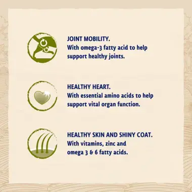 Joint mobility / Healthy heart / Healthy skin and shiny coat