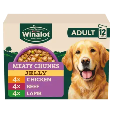 WINALOT® Meaty Chunks Mixed in Jelly (Beef, Chicken, Lamb) Wet Dog Food Pouches